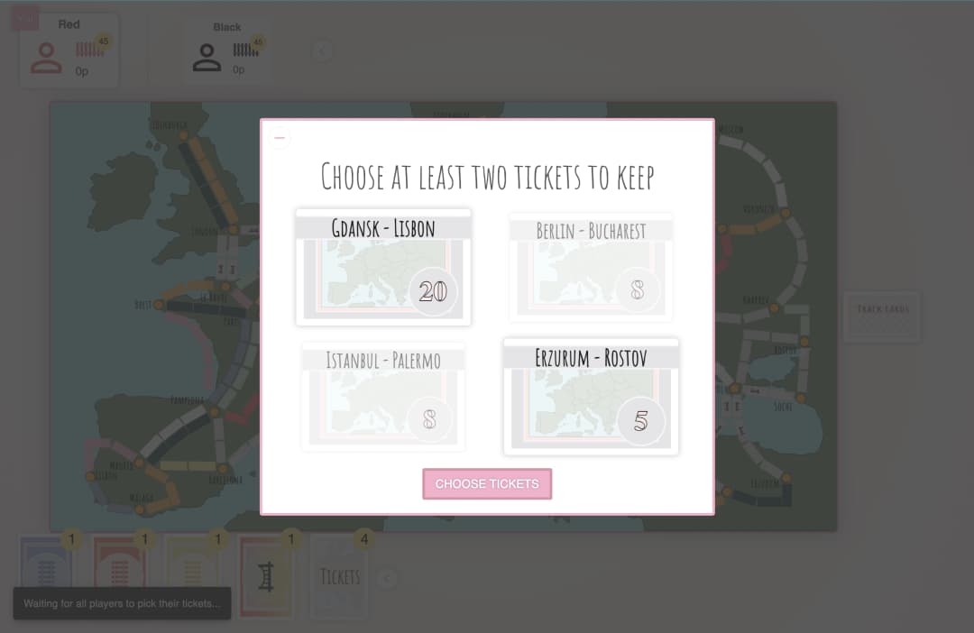 EnRoute initial route picker screen